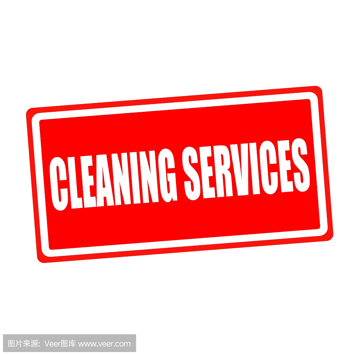 清潔服務白色印花紅色背景